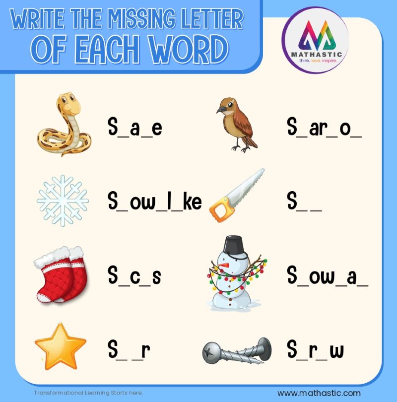 Missing Words 2 - Mathastic